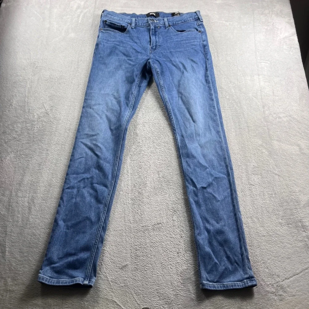 Paige Lennox Slim Fit Jeans Mens 32 Medium Blue Stretch Denim